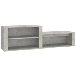 Berkfield Home Shoe Cabinet Concrete Grey 150x35x45 cm Engineered Wood - Size: 150 x 35 x 45 cm
