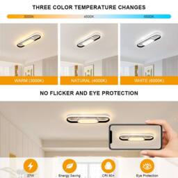 COMELY LED Ceiling Light, 30W oval Acrylic Ceiling Lights, 3000K-6500 K - thumbnail 5