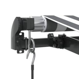 Berkfield Home Manual Retractable Awning with LEDs Anthracite&White 400x350 cm in Charcoal - thumbnail 7