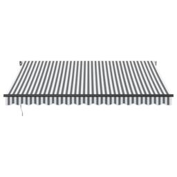 Berkfield Home Manual Retractable Awning with LEDs Anthracite&White 400x350 cm in Charcoal - thumbnail 4