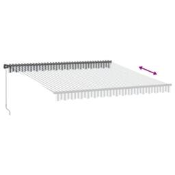 Berkfield Home Manual Retractable Awning with LEDs Anthracite&White 400x350 cm in Charcoal - thumbnail 6