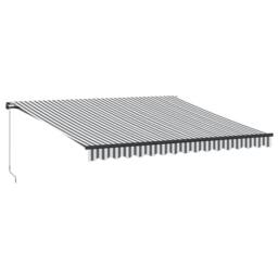 Berkfield Home Manual Retractable Awning with LEDs Anthracite&White 400x350 cm in Charcoal - thumbnail 3