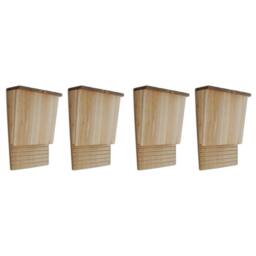 Berkfield Home Bat Houses 4 pcs 22x12x34 cm Wood in Brown - Size: 22 x 12 x 34 cm - thumbnail 1
