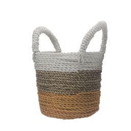 KDMD Seagrass Basket Set - Orange / Natural / White