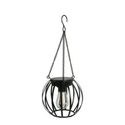 "Bright Zeal 12"" Solar Metal Hanging Lights Garden Patio Outdoor Light in Black" - thumbnail 2