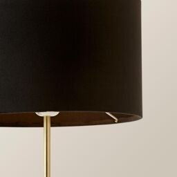 ValueLights Charlie Gold Stem Table Lamp Light with Velvet Shade in Black - Size: 10 inches - thumbnail 4