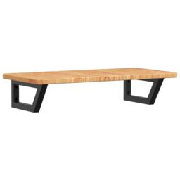 Berkfield Home Basin Shelf Wall Mounted Steel & Solid Wood Oak in Brown - thumbnail 2