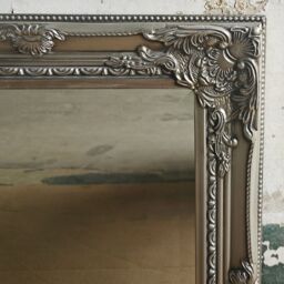 Agenzia 14 Small Antique Silver Ornate Rectangle Wall Mirror 53 x 42cm - Size: 53 x 42 cm - thumbnail 2