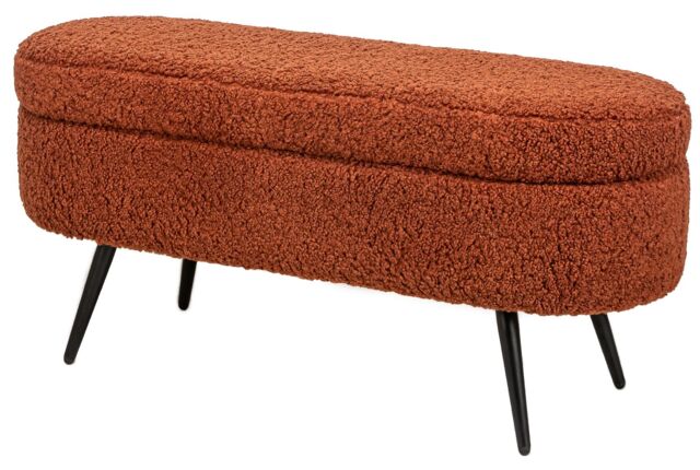 Nordlys Scandinavian Design Bench with Metal Legs Storage in Red - image 1