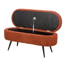 Nordlys Scandinavian Design Bench with Metal Legs Storage in Red - thumbnail 6