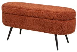 Nordlys Scandinavian Design Bench with Metal Legs Storage in Red - thumbnail 1