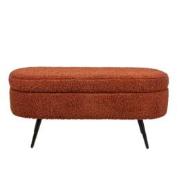Nordlys Scandinavian Design Bench with Metal Legs Storage in Red - thumbnail 8
