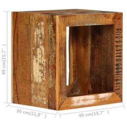 Berkfield Home Stool 40x30x40 cm Solid Reclaimed Wood in Brown - Size: 40 x 30 x 40 cm - thumbnail 8