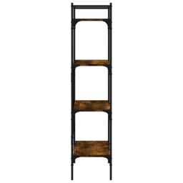 Berkfield Home Bookcase 4-Tier Smoked Oak 56x31.5x138.5 cm Engineered Wood in Brown - thumbnail 5