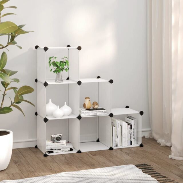 Berkfield Home Storage Cube Organiser with 6 Cubes Transparent PP in Clear - image 1