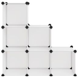 Berkfield Home Storage Cube Organiser with 6 Cubes Transparent PP in Clear - thumbnail 3