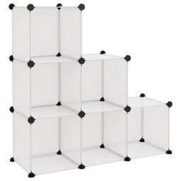 Berkfield Home Storage Cube Organiser with 6 Cubes Transparent PP in Clear - thumbnail 2
