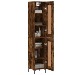 Berkfield Home Highboard Smoked Oak 34.5x34x180 cm Engineered Wood in Brown - thumbnail 3