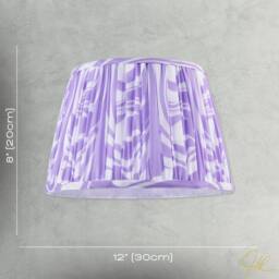 Happy Homewares Modern Lilac Pleated Cotton Fabric Lamp Shade with Wavy Lines Design - Size: 12 inches - thumbnail 7