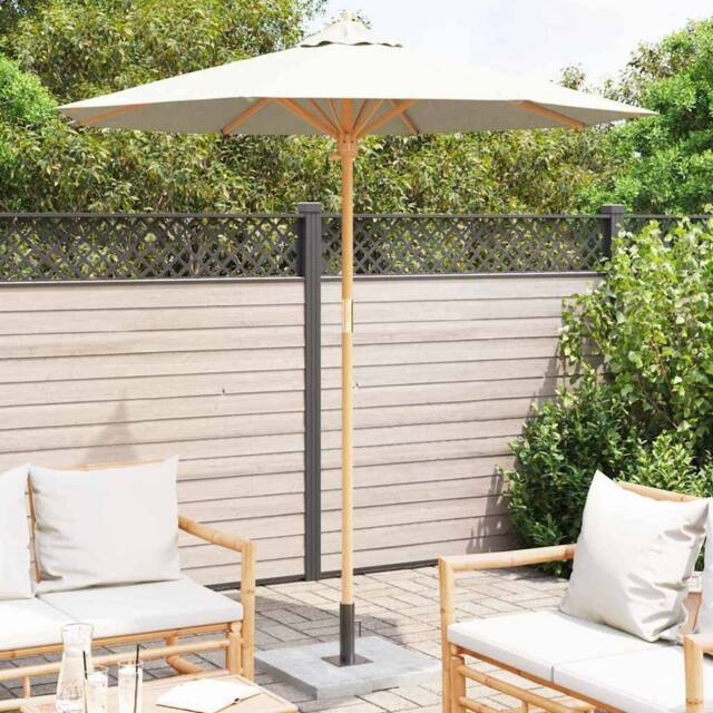 Berkfield Home White Garden Parasol Cream White 217x230 cm Bamboo - image 1