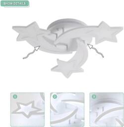 Goeco Modern LED Ceiling Light, 40 W, for Living Room, Bedroom, 6500 K in White - thumbnail 7