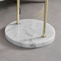 FurnitureboxUK Danielle Art Deco Floor Lamp In Brass Plate With Teal Velvet Shade & Marble Base in Gold - thumbnail 5