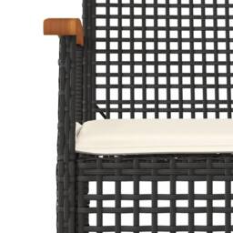 Berkfield Home 5 Piece Garden Dining Set with Cushions Black Poly Rattan - thumbnail 5