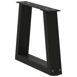 Berkfield Home Dining Table Legs V-Shape 2 pcs Black 30x(30-31.3) cm Steel - thumbnail 4
