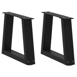 Berkfield Home Dining Table Legs V-Shape 2 pcs Black 30x(30-31.3) cm Steel - thumbnail 1