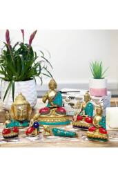 KDMD Brass Amitabha Buddha Figure - 9.5cm, Spiritual & Calming Decor in Gold - thumbnail 6