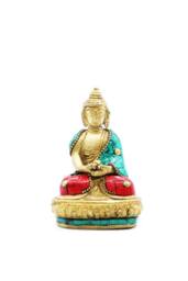 KDMD Brass Amitabha Buddha Figure - 9.5cm, Spiritual & Calming Decor in Gold