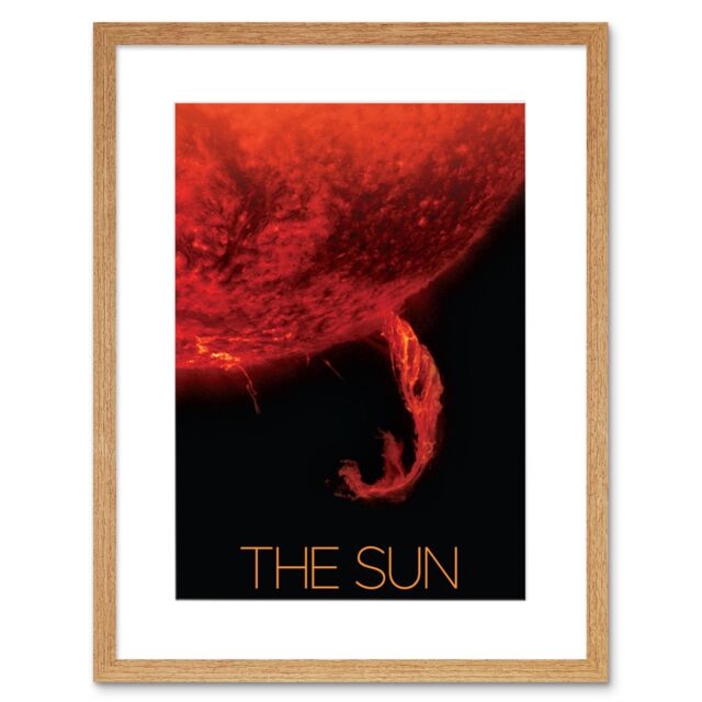 "Artery8 Wall Art Print NASA Our Solar System The Sun Coronal Ejection Solar Filament Artwork Framed 9X7 Inch in Beige - Size: W7"" x H9""" - image 1