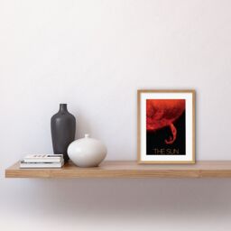 "Artery8 Wall Art Print NASA Our Solar System The Sun Coronal Ejection Solar Filament Artwork Framed 9X7 Inch in Beige - Size: W7"" x H9""" - thumbnail 2