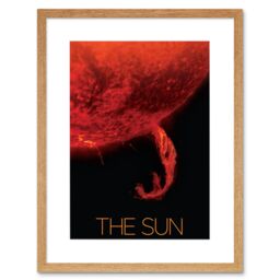 "Artery8 Wall Art Print NASA Our Solar System The Sun Coronal Ejection Solar Filament Artwork Framed 9X7 Inch in Beige - Size: W7"" x H9""" - thumbnail 1