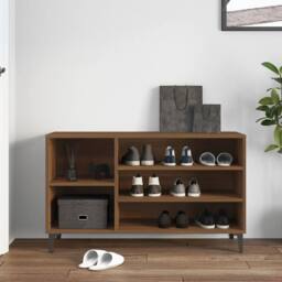 Berkfield Home Shoe Cabinet Brown Oak 102x36x60 cm Engineered Wood - Size: 102 x 36 x 60 cm - thumbnail 1