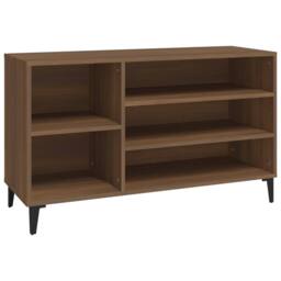 Berkfield Home Shoe Cabinet Brown Oak 102x36x60 cm Engineered Wood - Size: 102 x 36 x 60 cm - thumbnail 3