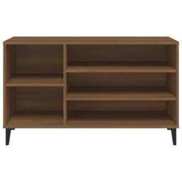 Berkfield Home Shoe Cabinet Brown Oak 102x36x60 cm Engineered Wood - Size: 102 x 36 x 60 cm - thumbnail 5