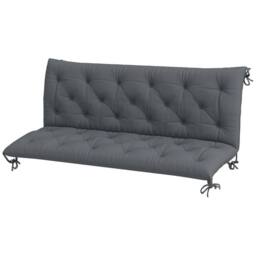 VOGREX 3 Seater Garden Bench Cushion Outdoor Seat Pad with Ties Dark Grey - thumbnail 5