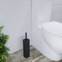 NESTLUNE Black Toilet Brush & Holder Set Modern Bathroom - thumbnail 2