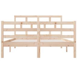 Berkfield Home Bed Frame 135x190 cm Double Solid Wood in Light Tan - thumbnail 4