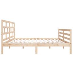 Berkfield Home Bed Frame 135x190 cm Double Solid Wood in Light Tan - thumbnail 5