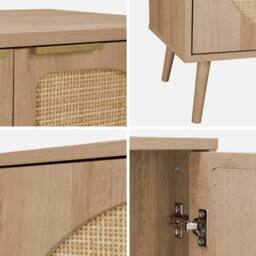 sweeek 120cm wood & cane rattan sideboard in Beige - thumbnail 8