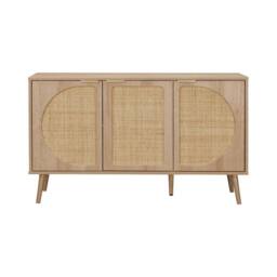 sweeek 120cm wood & cane rattan sideboard in Beige - thumbnail 6