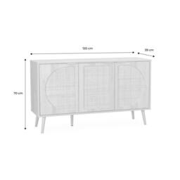 sweeek 120cm wood & cane rattan sideboard in Beige - thumbnail 5
