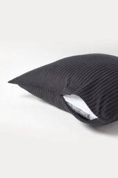 Homescapes Continental Egyptian Cotton Pillowcase 330 TC, 80 x 80 cm in Black - thumbnail 3