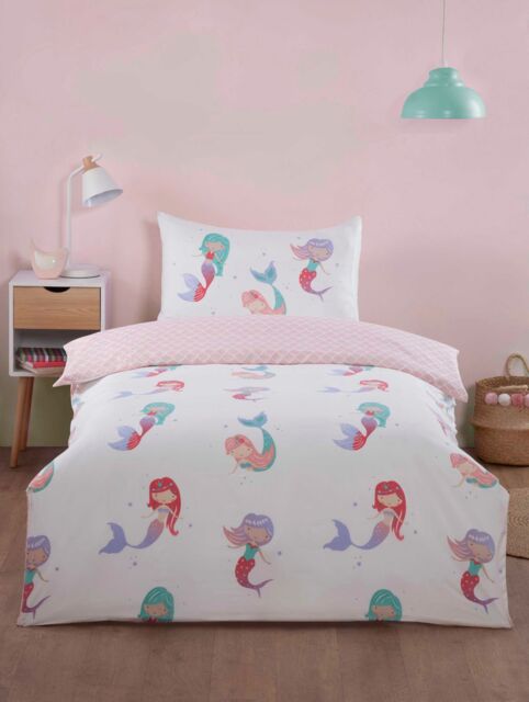 Rapport Home Little Mermaids Microfibre Reversible Duvet Cover Set with Pillowcase - Size: Toddler - image 1