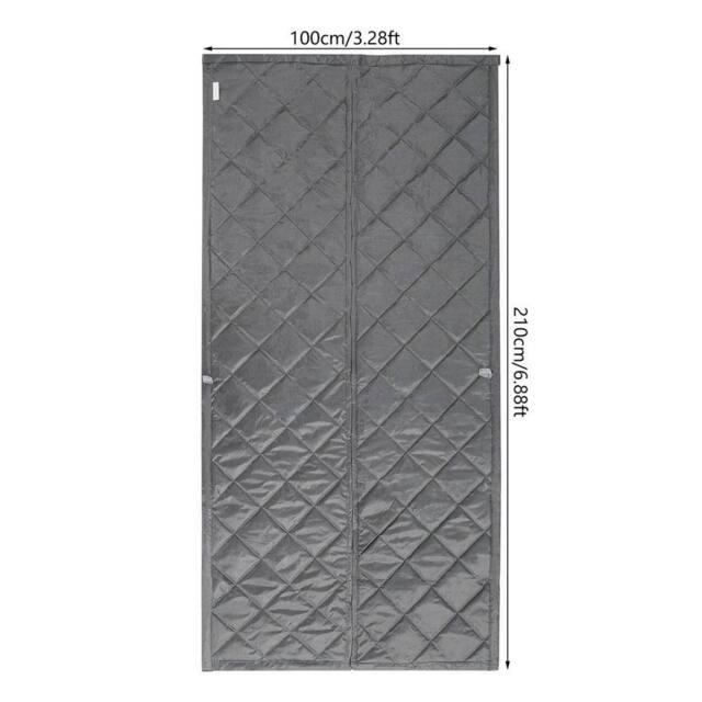 KORVIXA 2.1*1m Door Curtain Thick Thermal Ready Made Energy Saving Panel in Grey - Size: 100 cm width x 130 cm drop - image 1