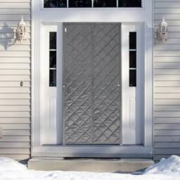 KORVIXA 2.1*1m Door Curtain Thick Thermal Ready Made Energy Saving Panel in Grey - Size: 100 cm width x 130 cm drop - thumbnail 5