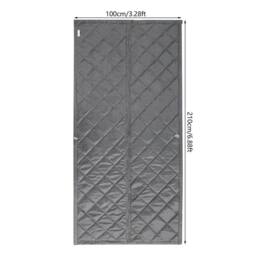 KORVIXA 2.1*1m Door Curtain Thick Thermal Ready Made Energy Saving Panel in Grey - Size: 100 cm width x 130 cm drop - thumbnail 1