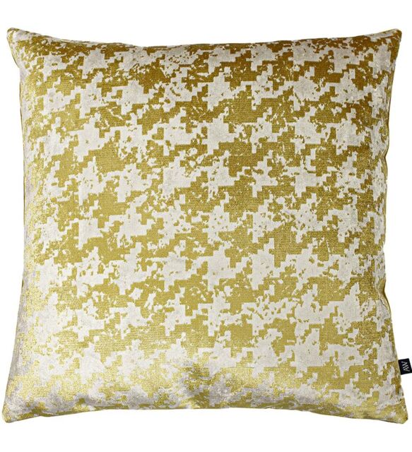 Ashley Wilde Nevado Velvet Houndstooth Cushion in Gold - image 1